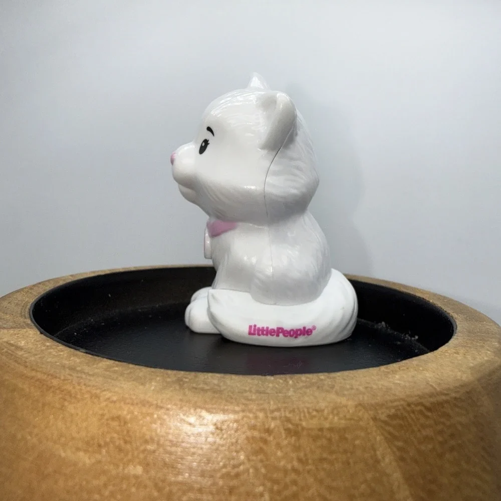 Fisher Price Little People Barbie White Cat Figure - Play And Care Pet Spa Part